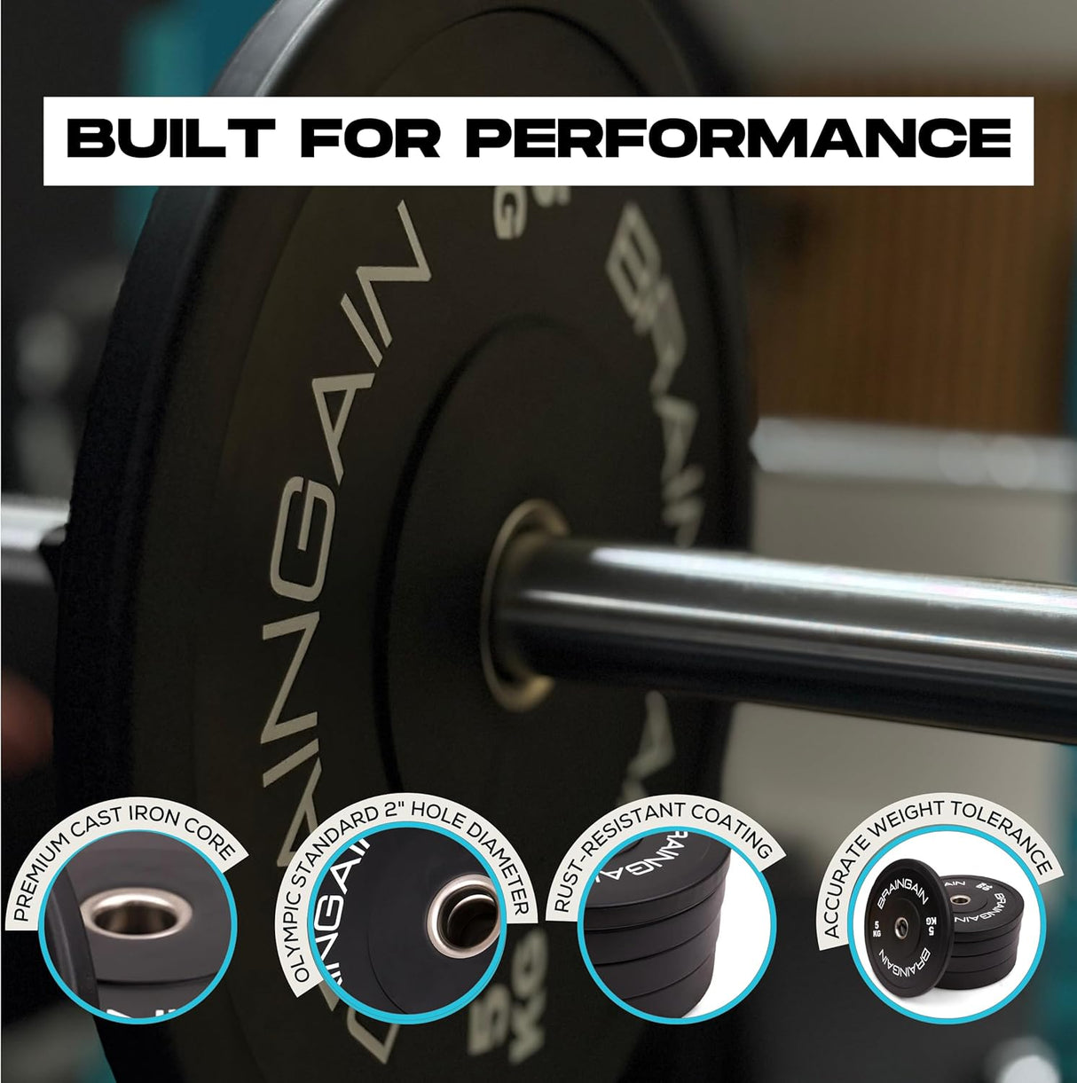 Black HD Bumper Weight Plates Rubber - 5kg to 25kg