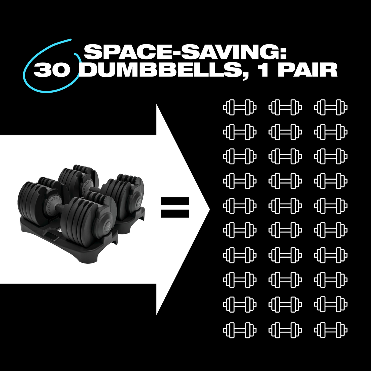 SmartBells® 24kg Adjustable Dumbbells