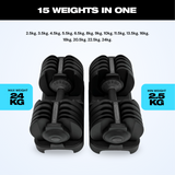 SmartBells® 24kg Adjustable Dumbbells